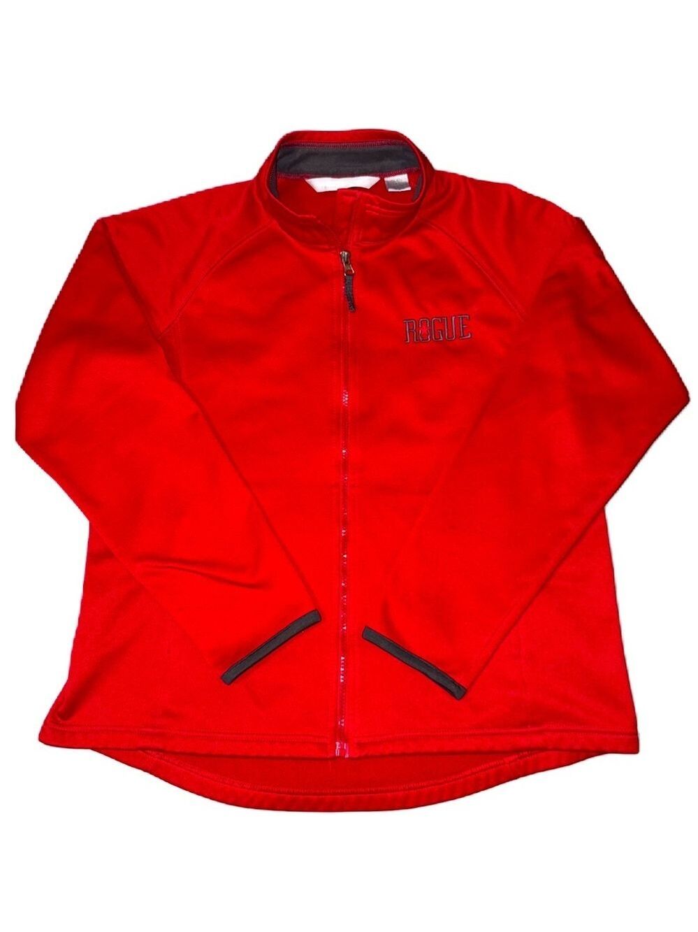 Tri-Mountain Performance Rogue Ales Women's Large Track Fleece Jacket Red EUC